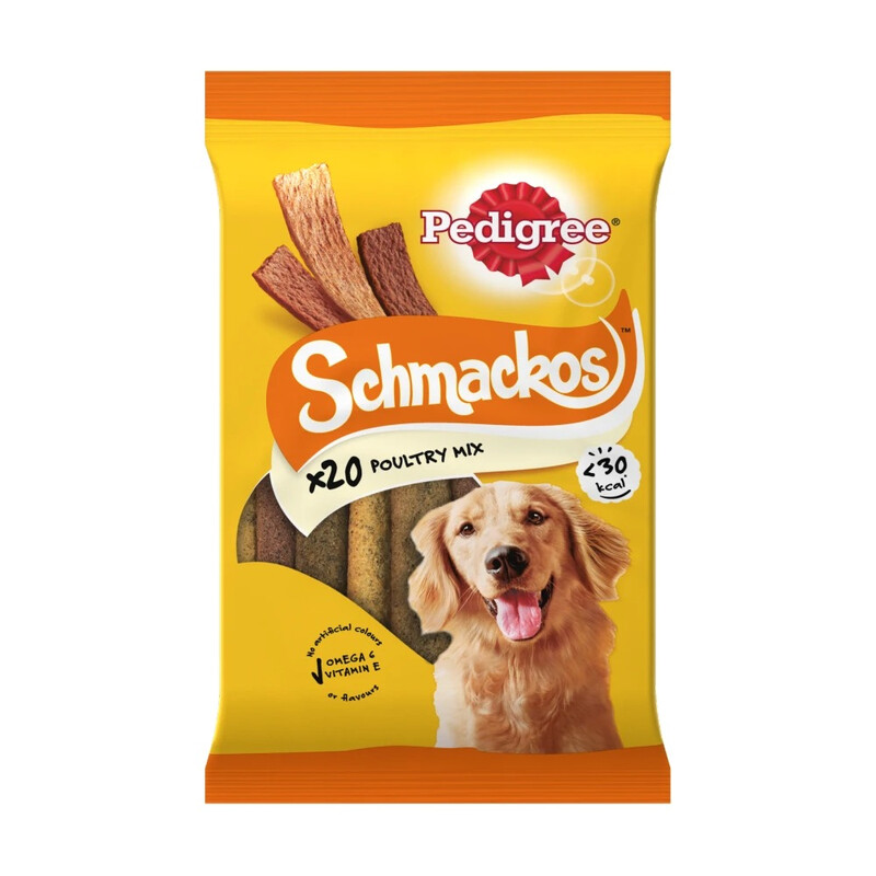 Schmackos Adult Dog Treats Poultry Mix 20 Strips 144g