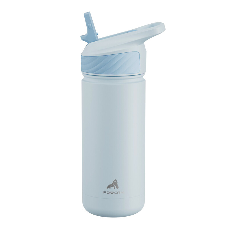 by Meoky 18oz Single Spout Straw Sports Bottle -Blue