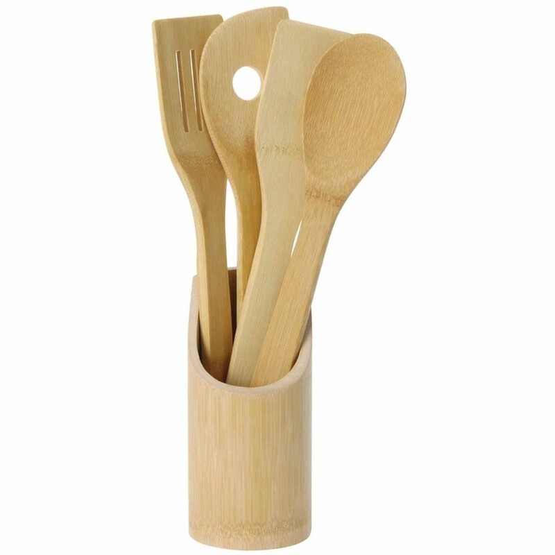 Excellent Houseware Bamboe Spatelset - 30 cm, 5 stuks, Bruin