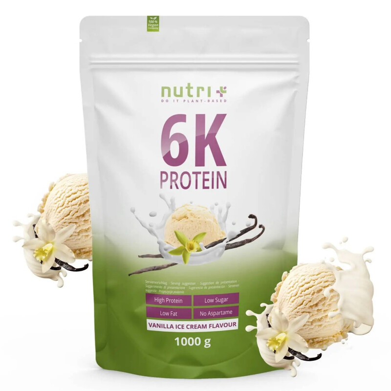 Nutri+ 6K Proteinpulver Vegan 1 kg Vanille-Eiscreme