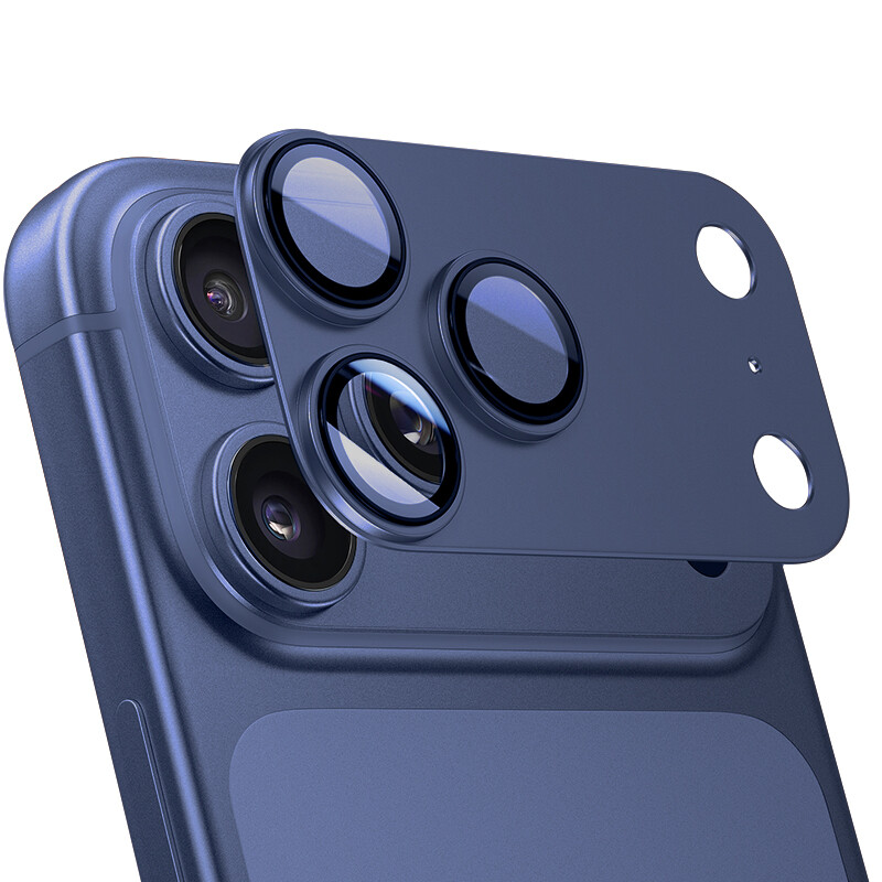 iPhone 17 Pro Max Camera Lens Protector, High Transmittance Alloy, Anti-Fall, Blue, 1 Piece