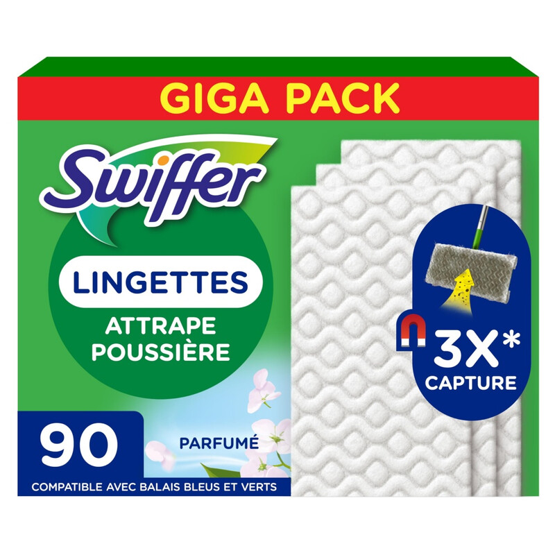 Swiffer Staubfänger, Nachfüllpackungen, Trockentücher, 90 Stück, Febreze-Duft, langanhaltend, fängt 3 mal mehr Staub und Tierhaare, Besen separat erhältlich