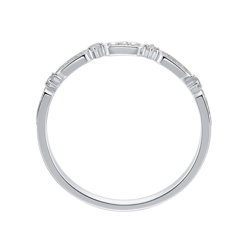 ALAIN MICHAL Octave-Skala-Serie S925 Silber Weiß Diamant-Edition Laborerzeugter Diamant Ring Bague-Kollektion Octave Silber und synthetische Diamanten 54
