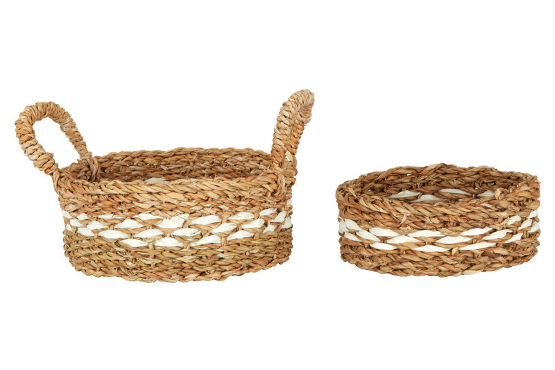 Lidi Set of Two Low Seagrass Baskets.