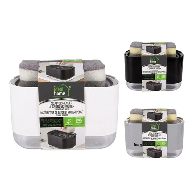 Push Soap dispenser w/ Sponge