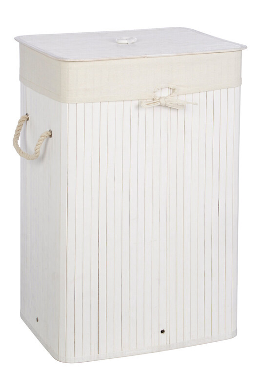 White Bamboo Laundry Hamper