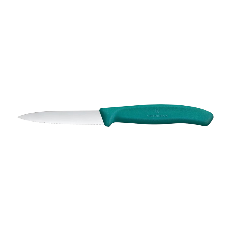 Victorinox Swiss Classic, Gemüsemesser, 8 Cm, Wellenschliff, Mittelspitz, Grün