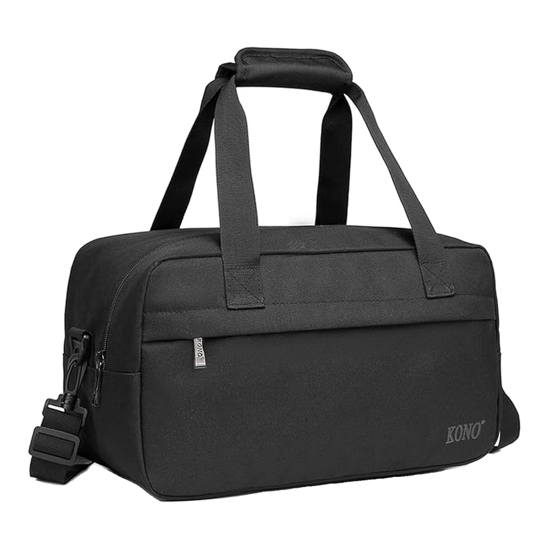 KONO 40x20x25 cm Kabinentasche für Ryanair, Leichte Reisetasche für unter den Sitz mit Schultergurt, 20 L Handgepäck-Flugtasche für Billigfluggesellschaften (Schwarz)