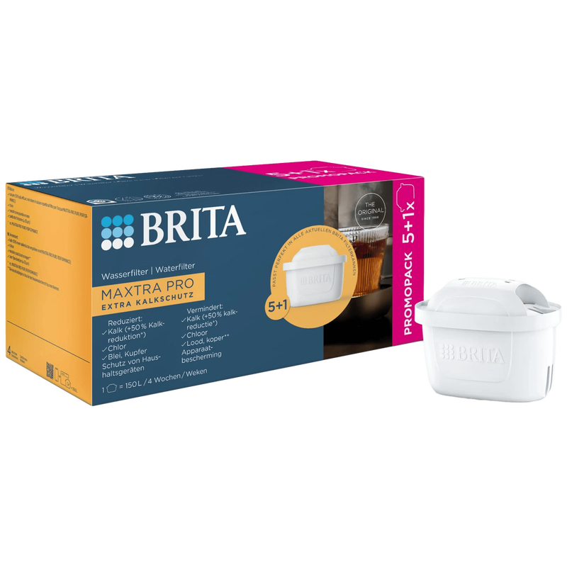 BRITA Maxtra Pro verbeterde filterpatroon, betere kalkverwijdering waterzuiveringselement, 6 stuks