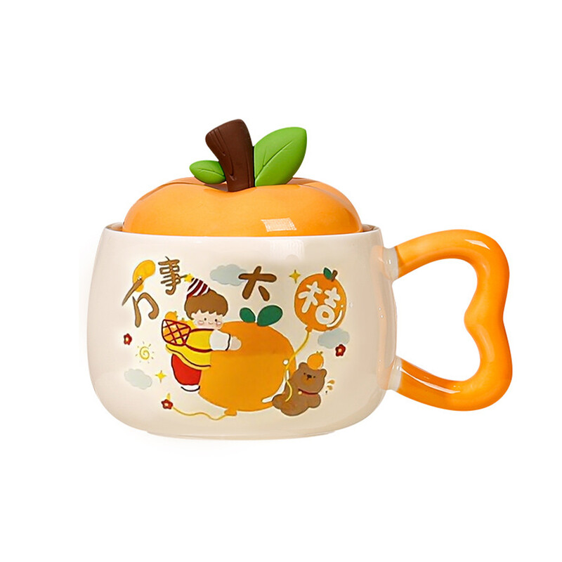 Everything goes well 400ml/13.5oz Chinese-style household simple and lovely ceramic c