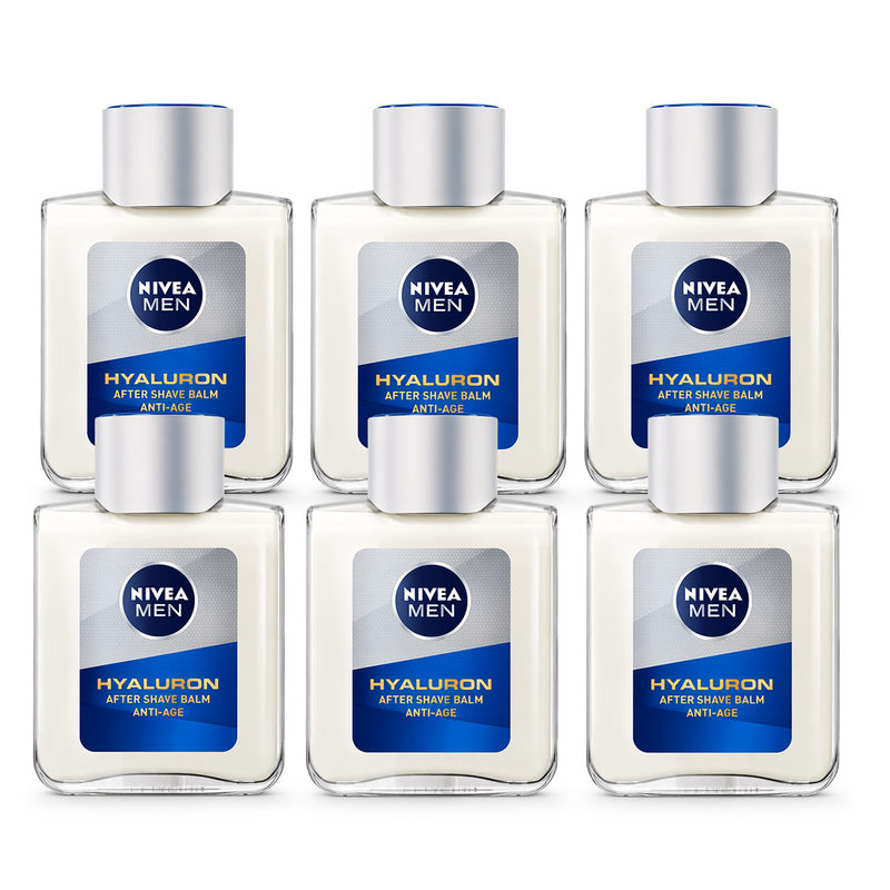 NIVEA MEN Anti-Age Hyaluronzuur Aftershavebalsem - Aftershavebalsem met Hydraterende Werking - 100 ml (6-Pack)