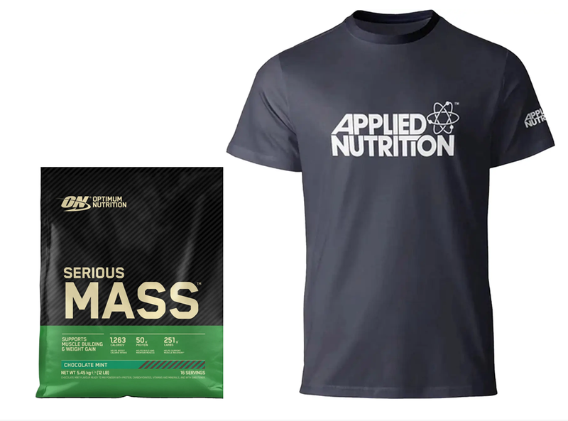Serious Mass (16 porties) + Applied Nutrition T-shirts (XXL)