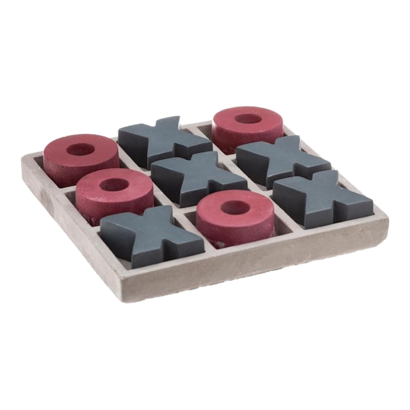 Atmosphera Tic-Tac-Toe Spel - Beton, 15 cm