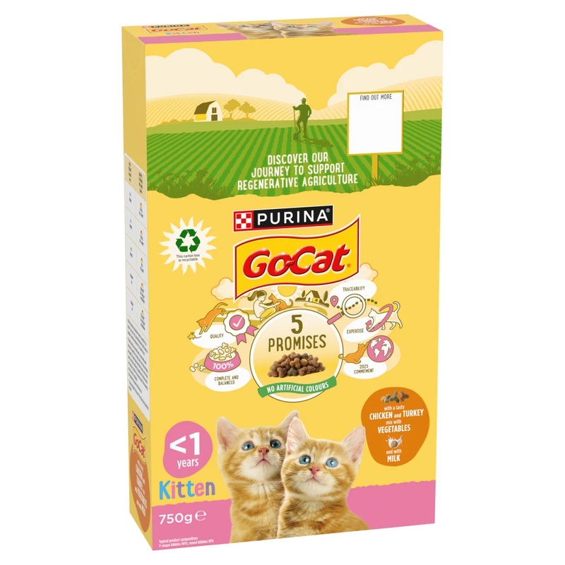 Go CAT Kitten Dry Cat Food Chicken Milk & Vegetable 750g