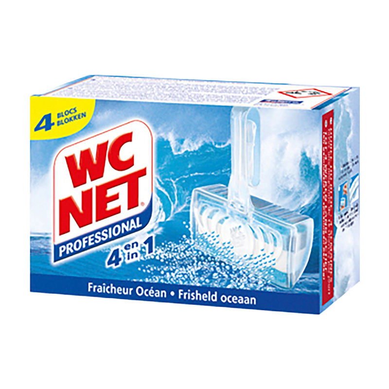 WC NET Pro Bloc WC 4 en 1 anticalcaire et blancheur 4 blocs