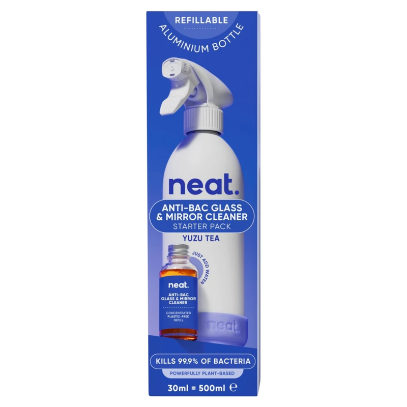 Neat AntiBac Glass and Mirror Cleaner Starter Pack Yuzu Tea 30ml-makes 500ml