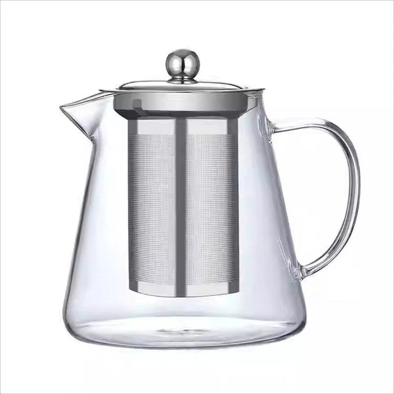 Glass Teapot for Gongfu Tea Brewing, Home Use, Heatproof, Filtered Flower Tea Pot 750