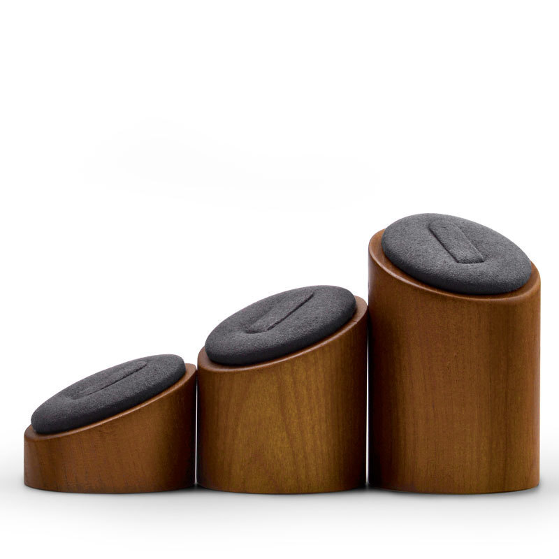 wood 3 Pcs Ring Display Holder Stand for Men Women Showcase Jewelry Organizer Holder