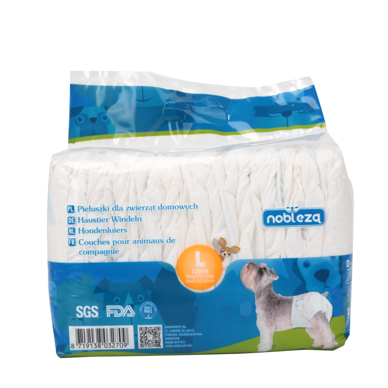 PET DIAPERS/L/L49*W32cm/White/Female dog/12pcs/UKStrong water absorption;Easy to use;