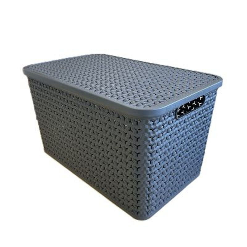 Strata Urban Storage Basket & Lid 42L Charcoal Grey