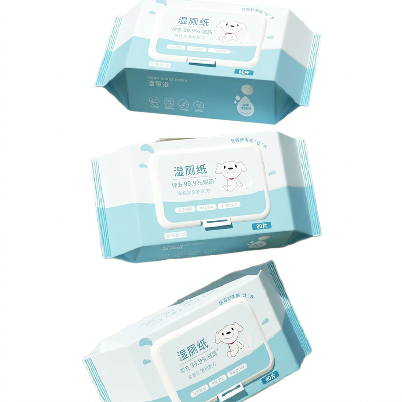 ochama×Jiezhiau Feuchtes Toilettenpapier 80 Blatt * 10 Packungen Sanfte Reinigung Hygiene und Sicherheit Alkoholfrei und parfümfrei Für empfindliche Haut