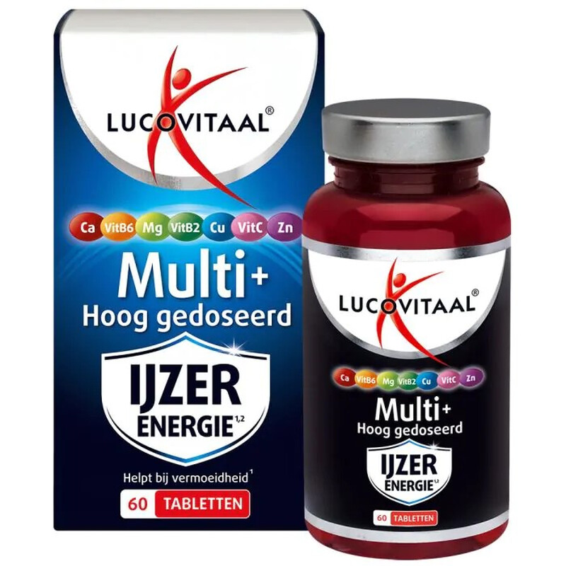 Lucovitaal Multi+ IJzer Energie Hooggedoseerd 60 Tabletten