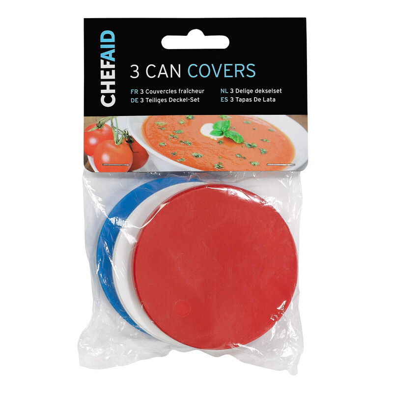 Chef Aid Standard Tin Can Covers, Set of 3 Can Covers, Perfect for sealing and keep r