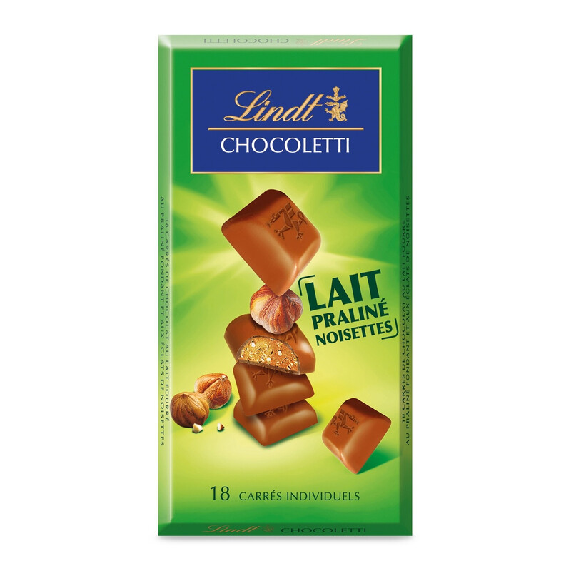 Tablette Chocolat Lait Praliné Noisettes Lindt MO7610400084895 – 100g - vue 2