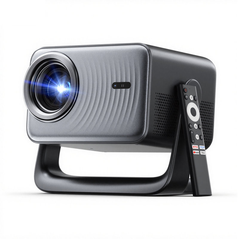 N3 Max slimme projector, 1000 ISO lumen afgesloten optische engine, Dolby Audio, 4K-ondersteuning, draagbaar met native Netflix & VIDAA OS, autofocus & keystone, thuisbioscoop voor plafond/buiten