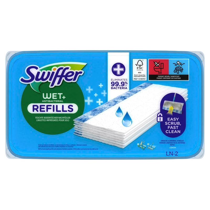 Swiffer WET+ ANTIBACTERIAL REFILLS Feuchte Bodentücher Mikrofaser, 10 St.