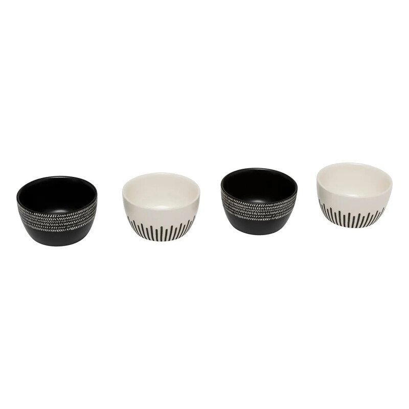 Set van 4 etnische kommen van Secret de Gourmet - 10 cm, keramiek