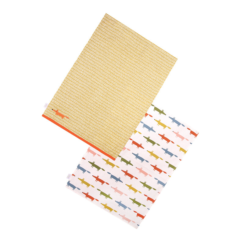 Scion by Dexam Tea Towels Mr Fox 10th Anniversary Multicolour 2pcs