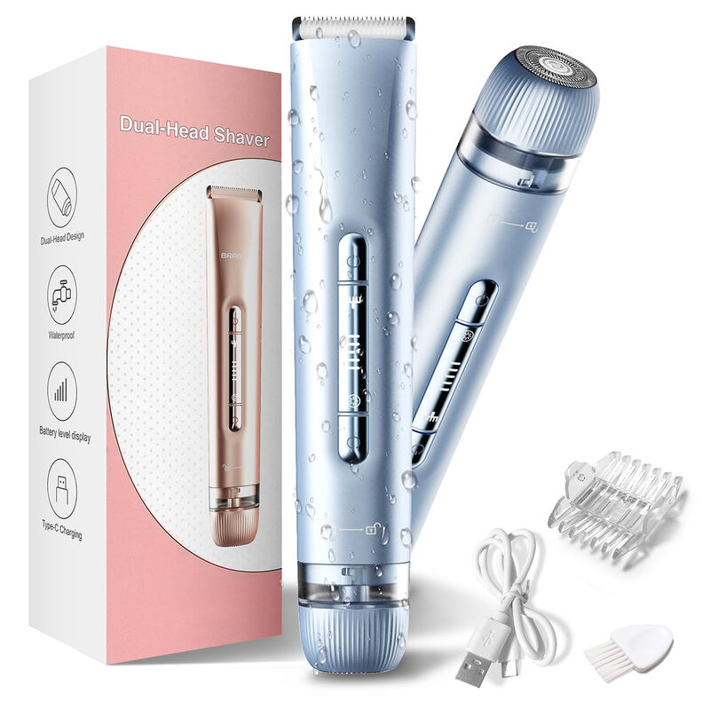 Bikini Trimmer for Women 2 in 1, Dual Head Womens Electric Shaver, Electric Razors fo