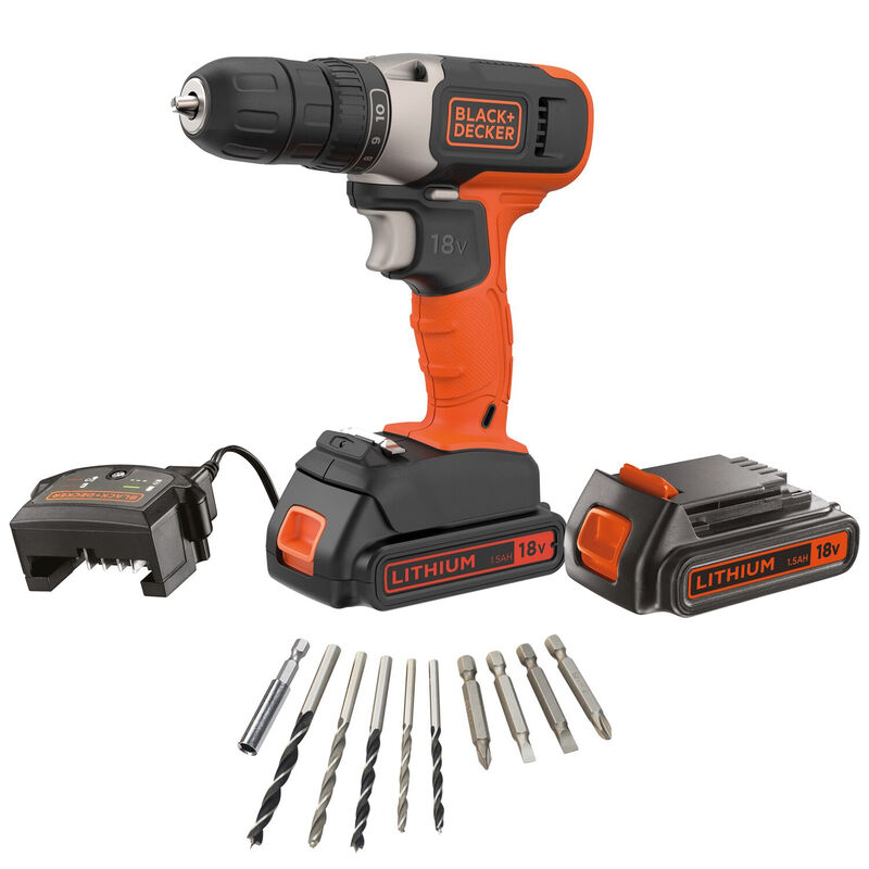 Black + Decker 18V Cordless Drill Driver