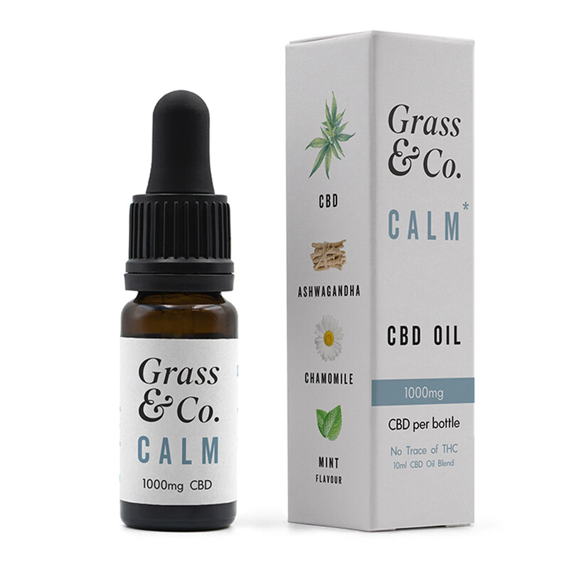 CALM CBD Oil 1000mg with Ashwagandha Chamomile Mint L Theanine B5 B6 B12 for Relaxati