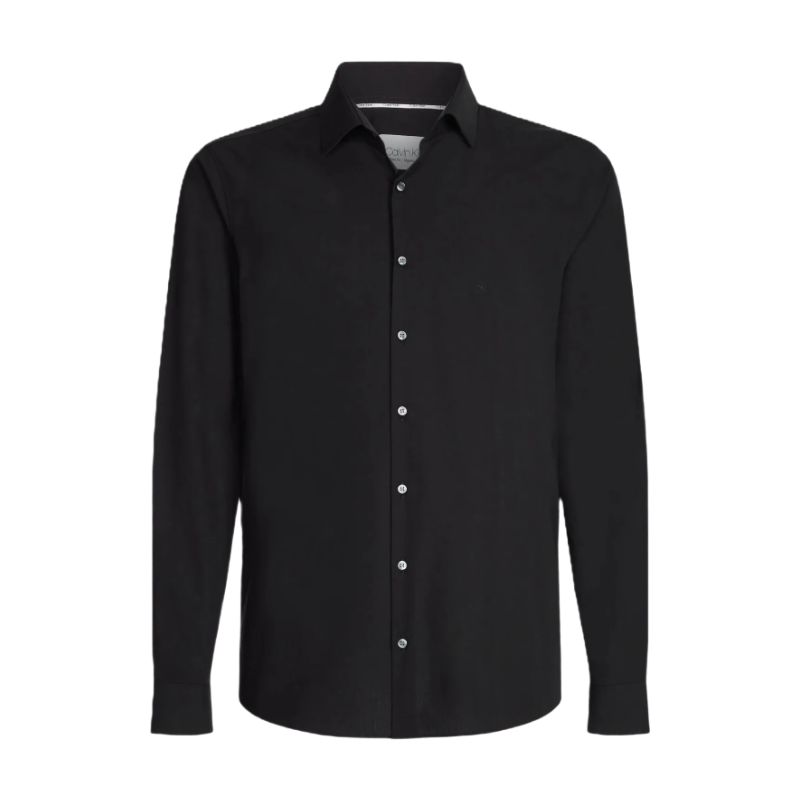 Calvin Klein Poplin elastisch slim fit overhemd, zwart, heren, maat 41