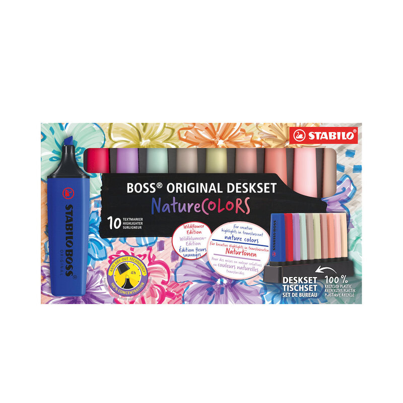 BOSS ORIGINAL NatureCOLORS - Highlighter - Deskset of 10 - Assorted Colours