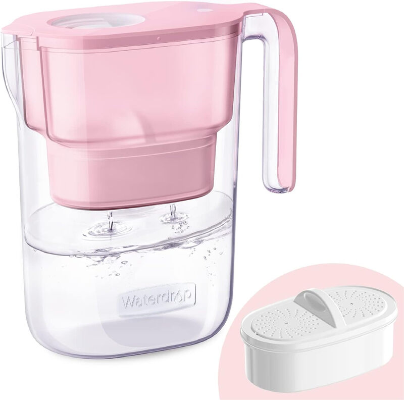 Waterdrop Pink Elfin Fridge Water Filter Jug With 1 X 90 Day Filter Cartridge, Reduces Fluoride, Chlorine And More, 2.5 L, Nsf Certified, Bpa-Free,