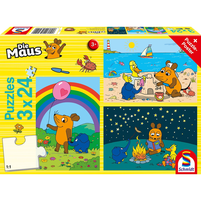 Schmidt® Spiele 56212 Kinderpuzzle  Gute Freunde 3x24 Teile ab 3 Jahre