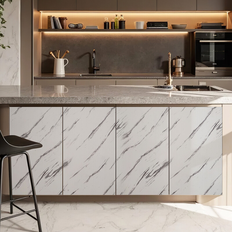 Bright White Veined Marble Peel and Stick Wallpaper 60x305cm 1 Roll