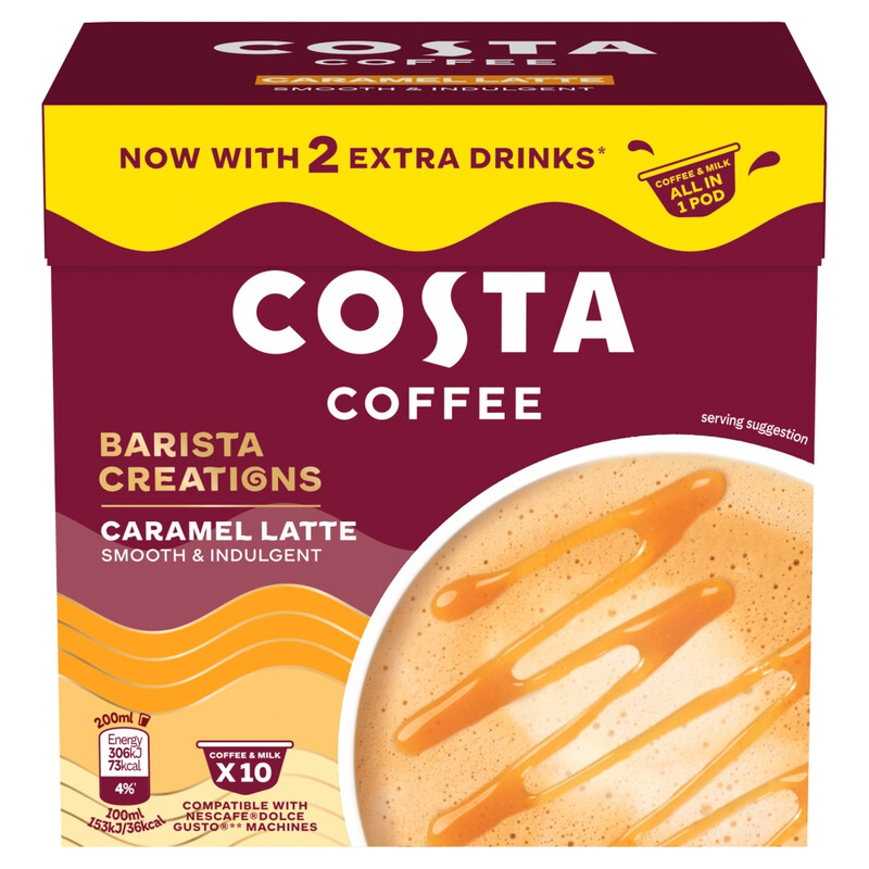 Nescafe Dolce gusto Compatible One Pod Caramel Latte 10X16g