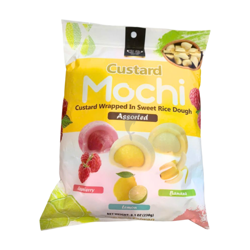 ROYAL Custard Mochi, Raspberry, Banana & Lemon Flavors, 230g