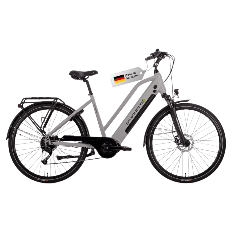 Saxonette Deluxe Sport Urban E-Bike Trapezrahmen 28" RH 45cm 70Nm Mittelmotor 418Wh Silber