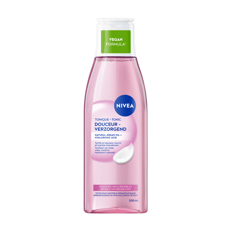 NIVEA Essentials Verzachtende Tonic Gezicht - Reinigingstonic - Toner Gezichtsreiniger Droge en Gevoelige Huid - Amandelolie - 200 ml