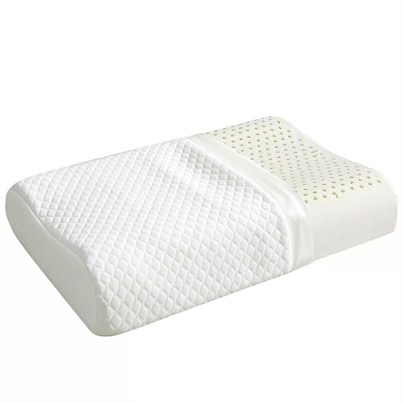 Jordan&Judy Latex Pillow With Pillowcase, High-Resilience Ergonomic Neck Support Pillow, White