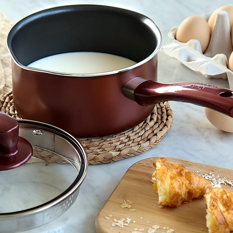 COOKER KING Non-stick Saucepan with glass lid, PFOA Free Induction ready
