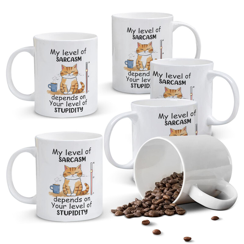 1pc, Funny Coffee Mug, 11oz Ceramic Coffee Cups, Water Cups, Summer Winter Drinkware,