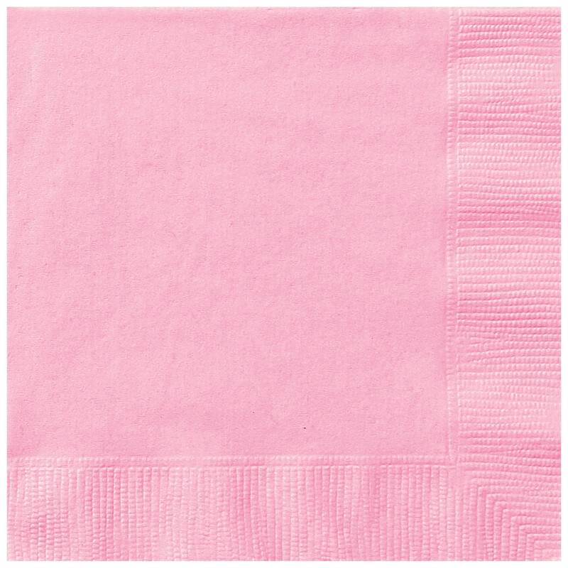 Unique Lunch Napkins, Lovely Pink, 20 pack