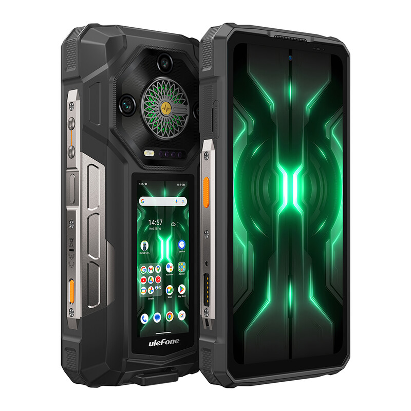Ulefone Armor 33 Pro 5G Dual Screen Robuuste Telefoon, 6,95" FHD 120Hz + 3,4" Scherm, 25500 mAh (66 W) 32 GB + 512 GB, 50 MP + 50 MP + 64 MP + 32 MP, Infinite Halo, 118 dB Luidspreker