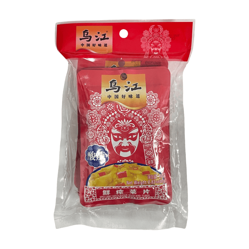 Wu Jiang White Shredded Pickled Mustard Greens, Hot & Sour Flavor,80G
